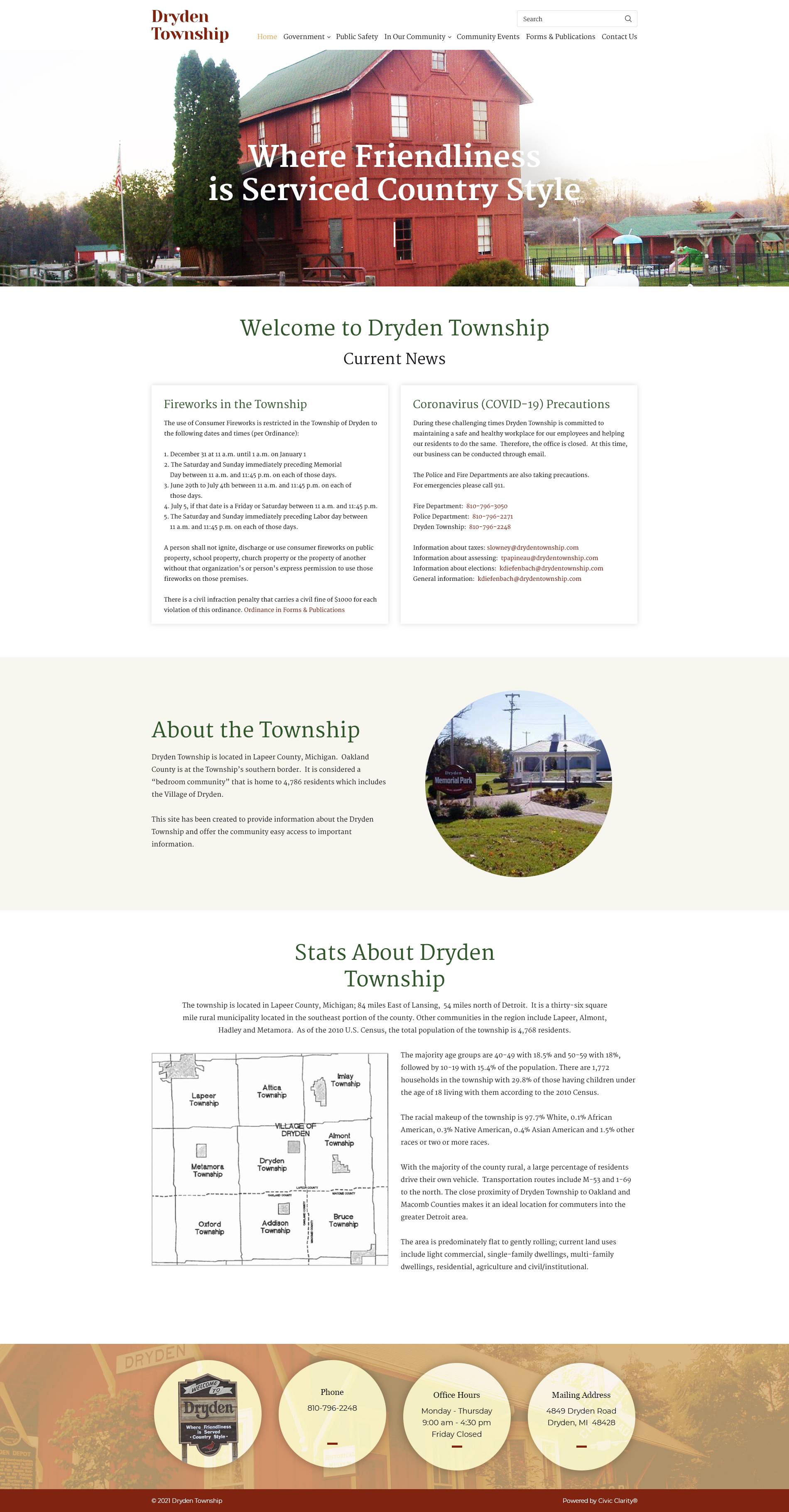 Home Page of Dryden Township