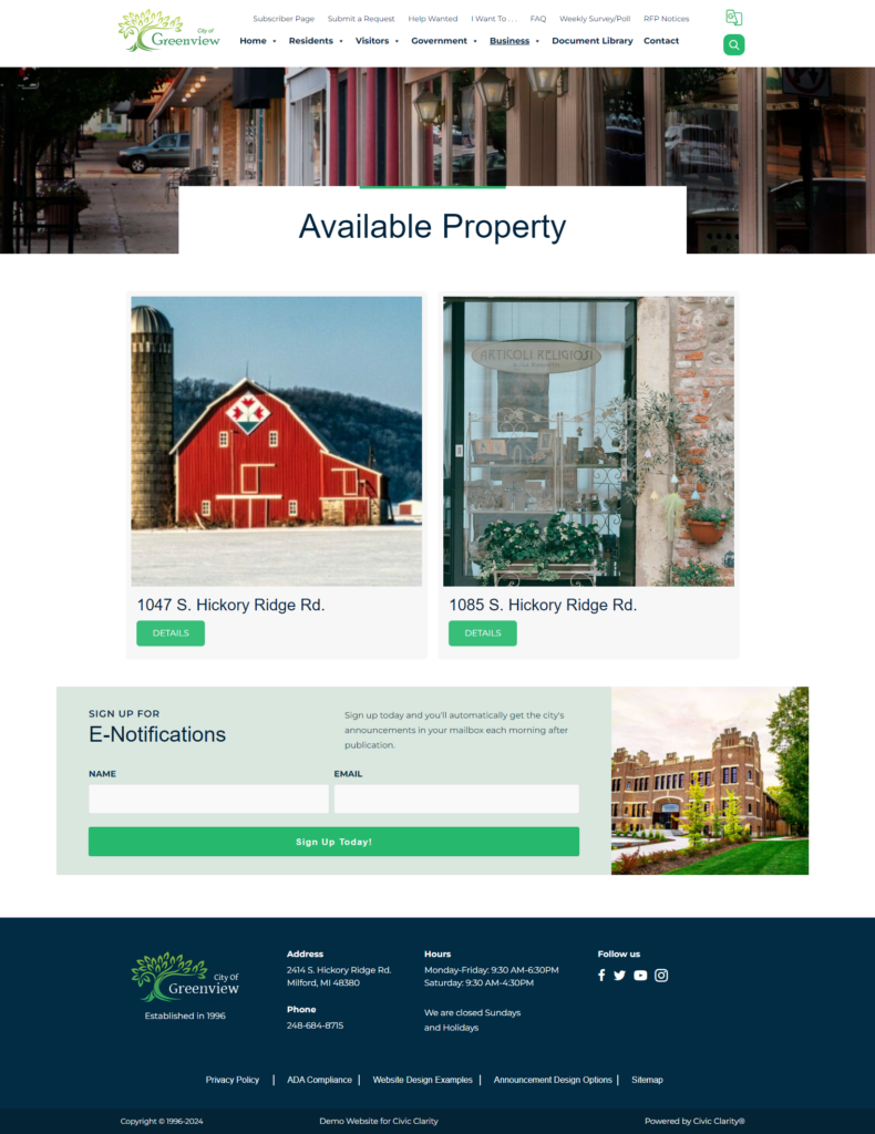 avail property page