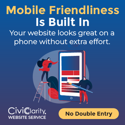 Optimized mobile website service illustration from CiviClarity.
