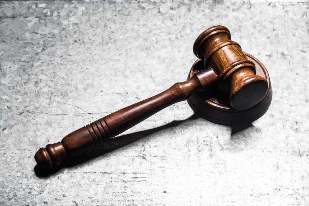 Wooden gavel on a textured background